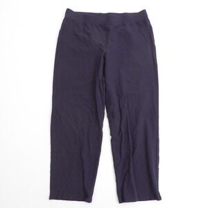 Eileen Fisher Womens Washable Stretch Crepe Pants Purple Viscose Stretch Medium